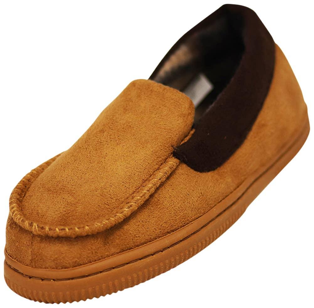 NORTY Tod Boys 6-10 Tan/Brown Slippers 17506 Prepack