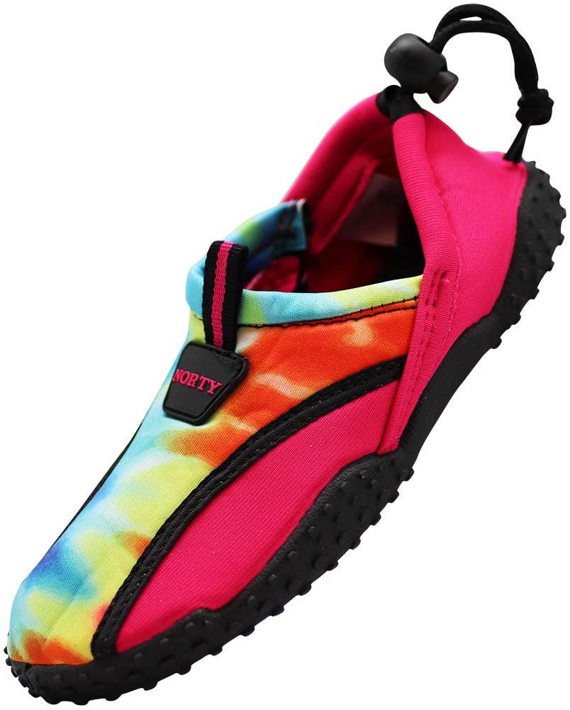 NORTY Girls 11-4 Fuchsia Tie Dye Water Shoe 38704 Prepack