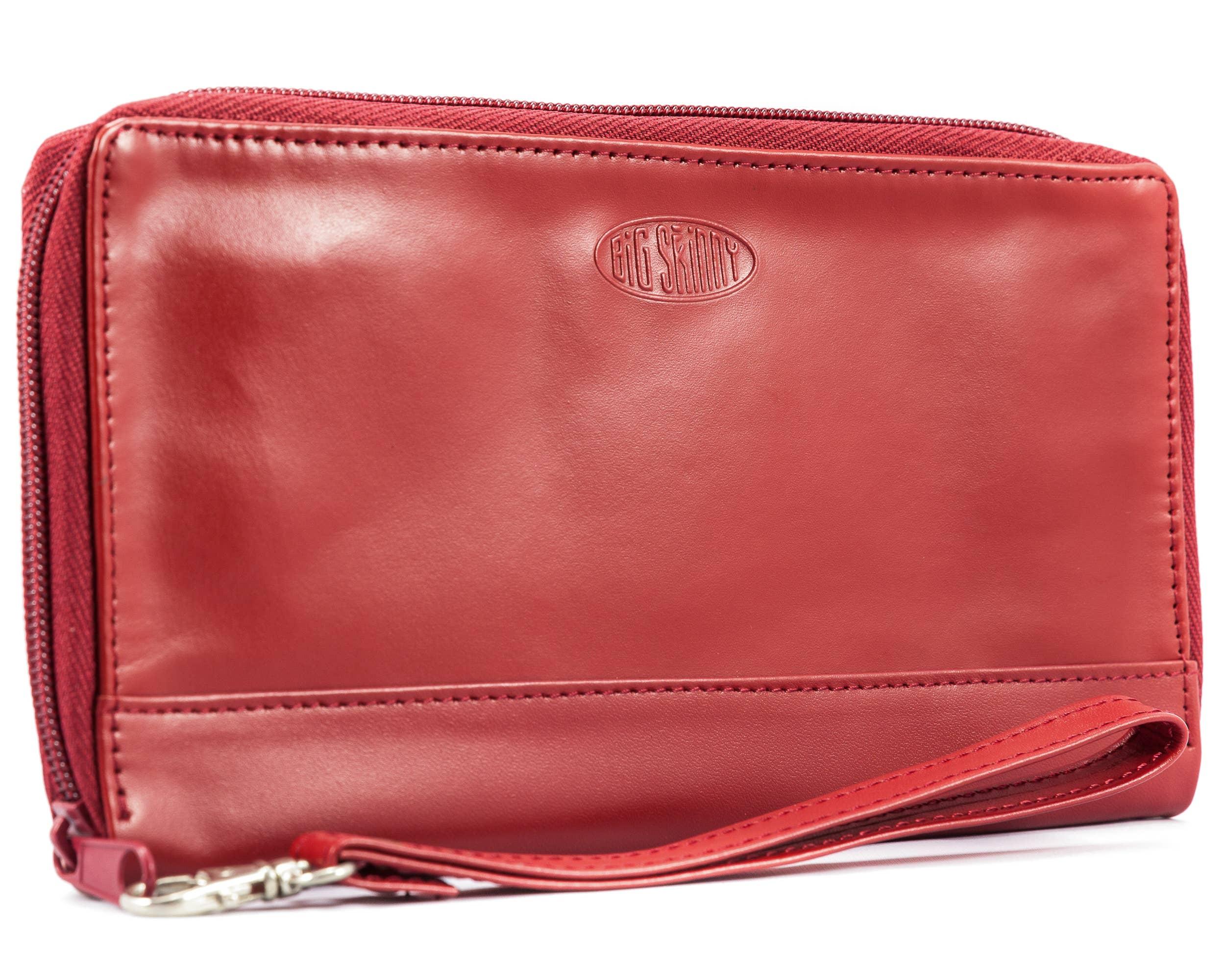 Leather Panther Clutch Wallet - Red image