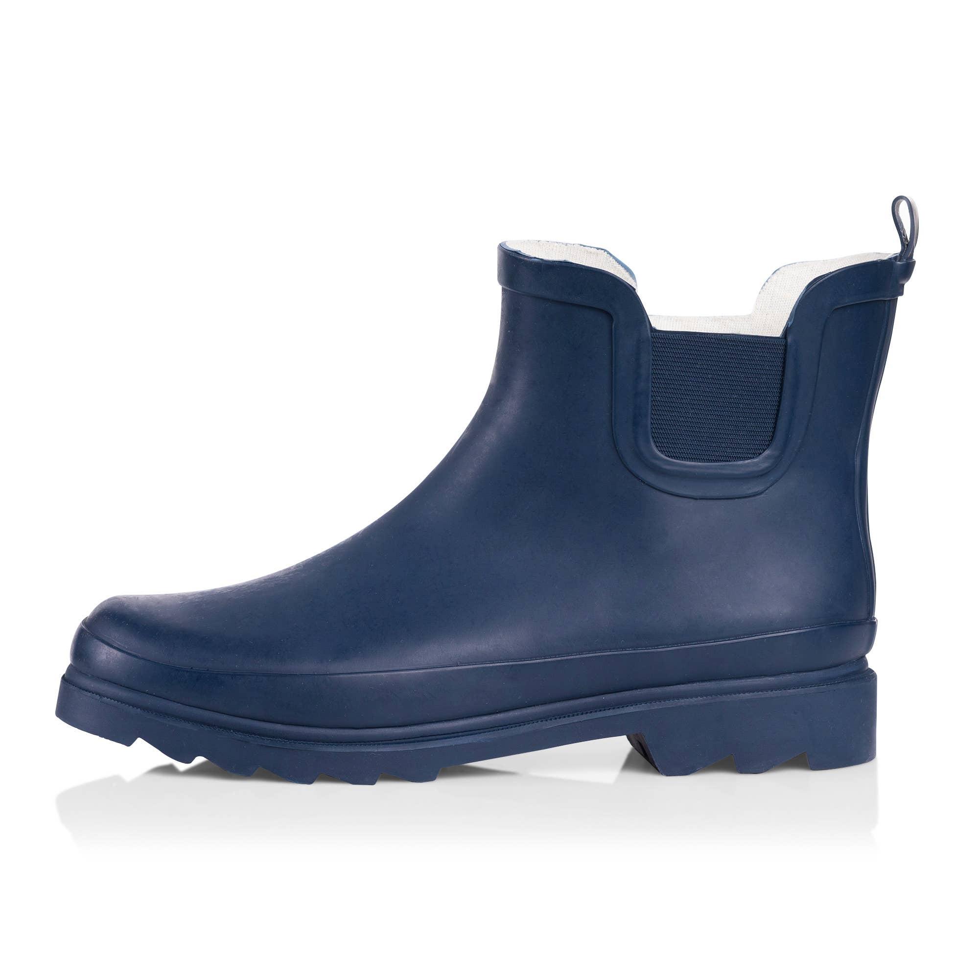 Norty Women 6 Chelsea Ankle Rain Boot Navy Matte Prepack image