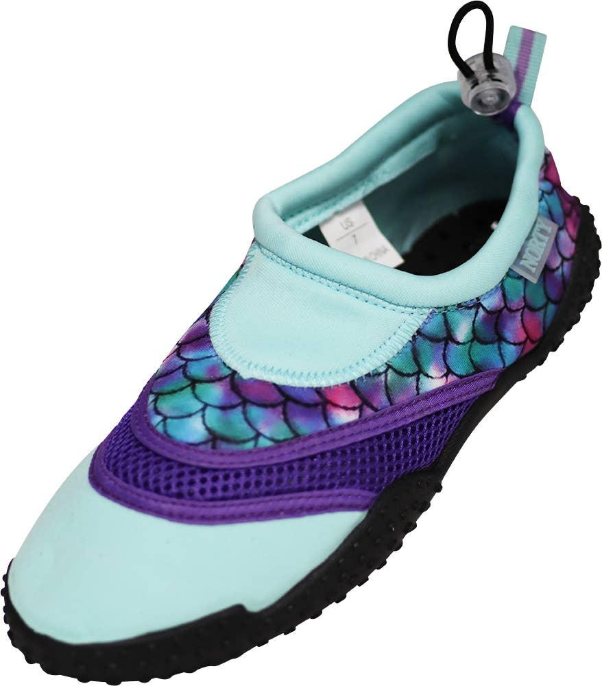 NORTY Girls 11-4 Teal Mermaid Water Shoe 38962K Prepack image
