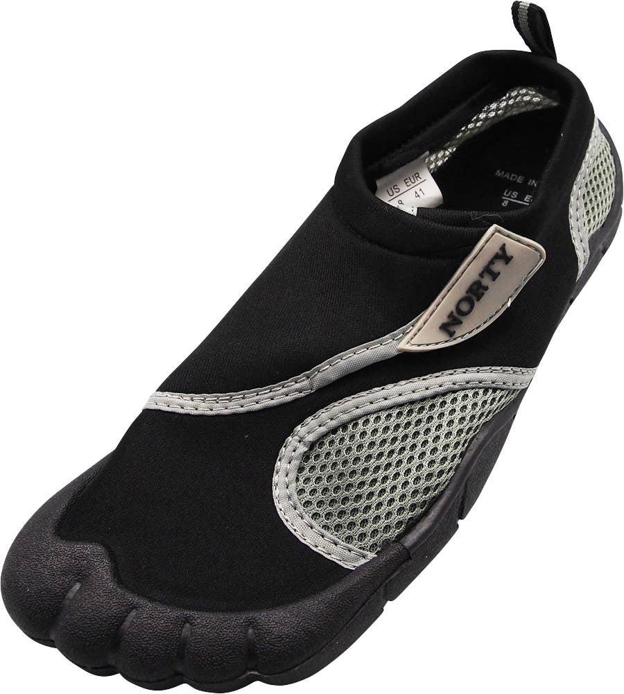 Norty MEN'S 8-13 WATER SHOE 5 TOE BLACK GREY Prepack image