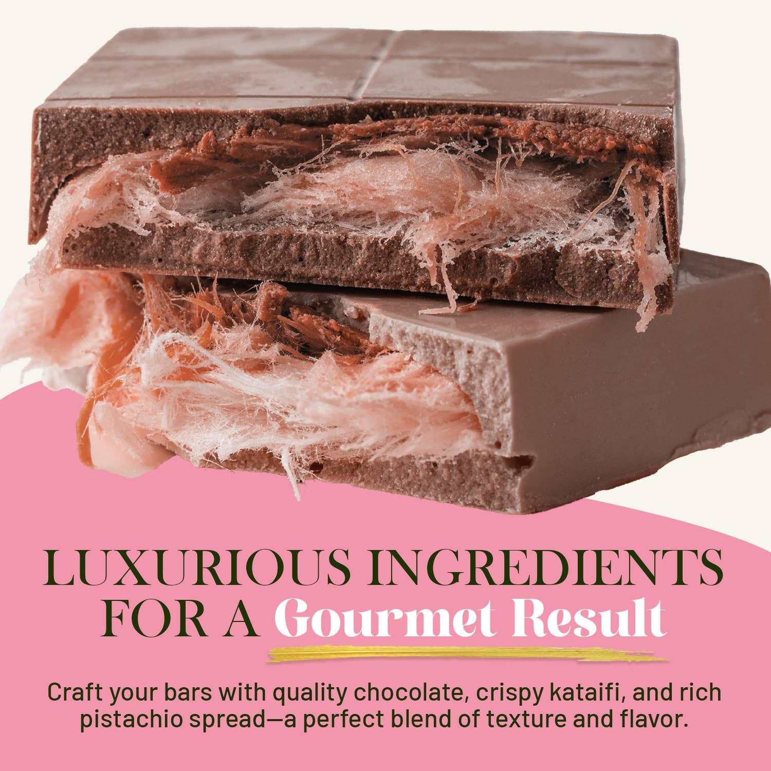 DIY Angel Hair Dubai Chocolate Bar Set - Pistachio Cream & Pişmaniye, Fun Family & Viral Dessert Activity