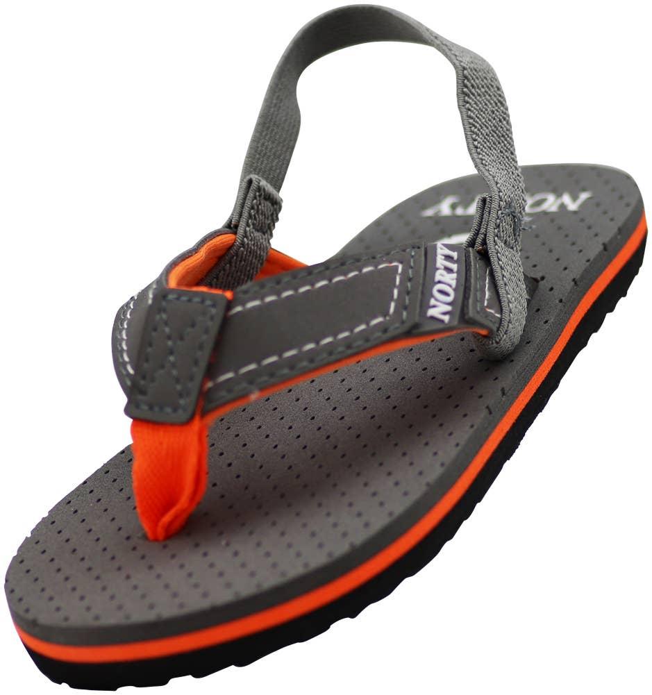 NORTY Tod Boys 5-10 Grey/Orange Sandal 19104T Prepack image