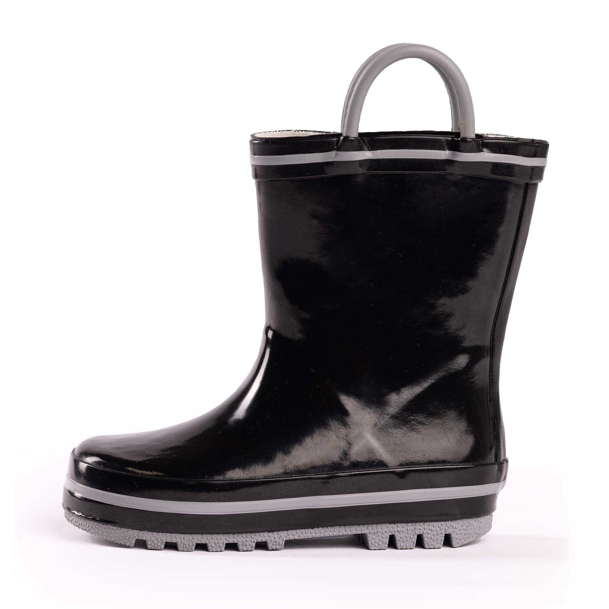 NORTY Tod Boys 6-10 Black/Silver Rain Boot 16401 Prepack image