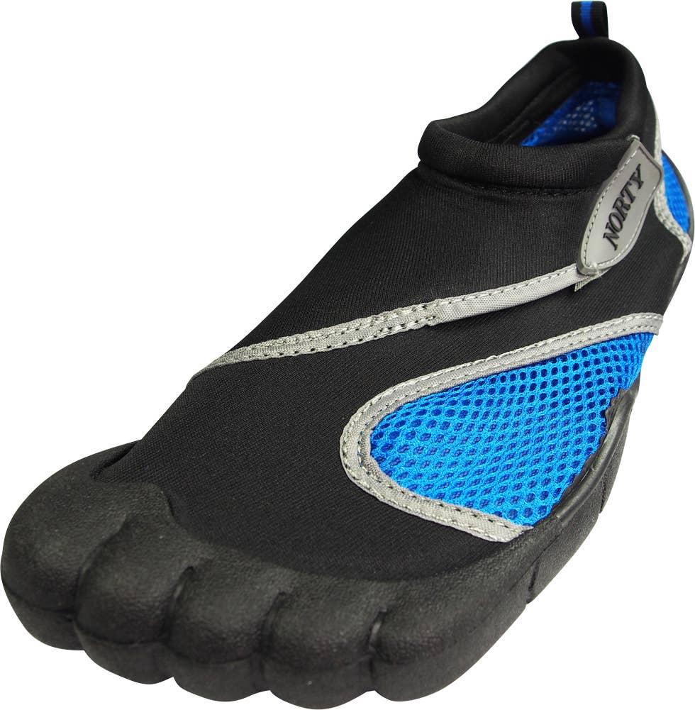 Norty MEN'S 8-13 WATER SHOE 5 TOE BLACK BLUE Prepack image