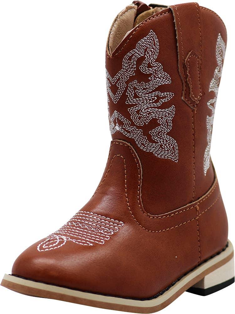 Norty Kids 11-3 Brown Cowboy Boot 80011 Prepack image