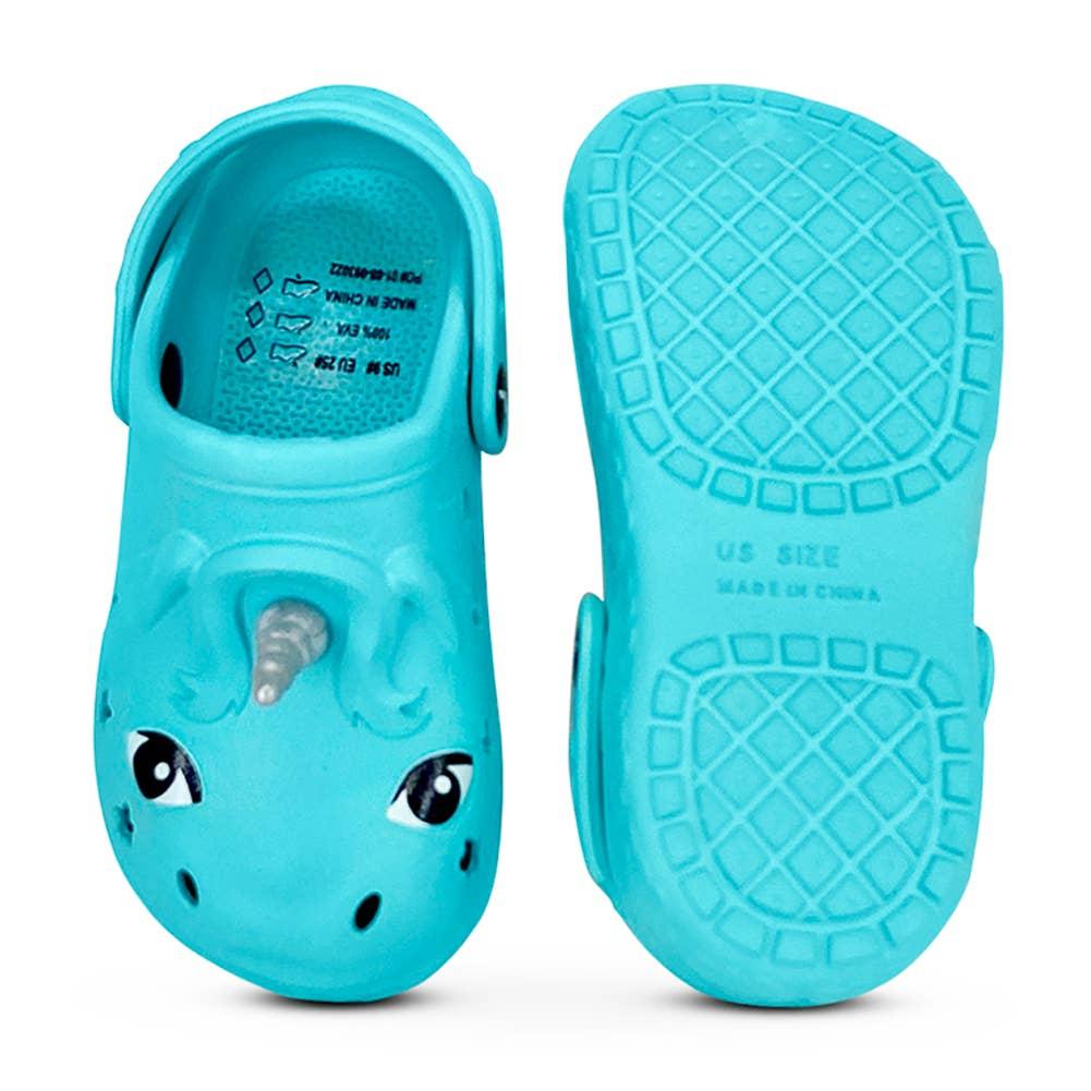 Norty TODDLER GIRL 6-11 CLOG UNICORN AQUA C1236 Prepack image