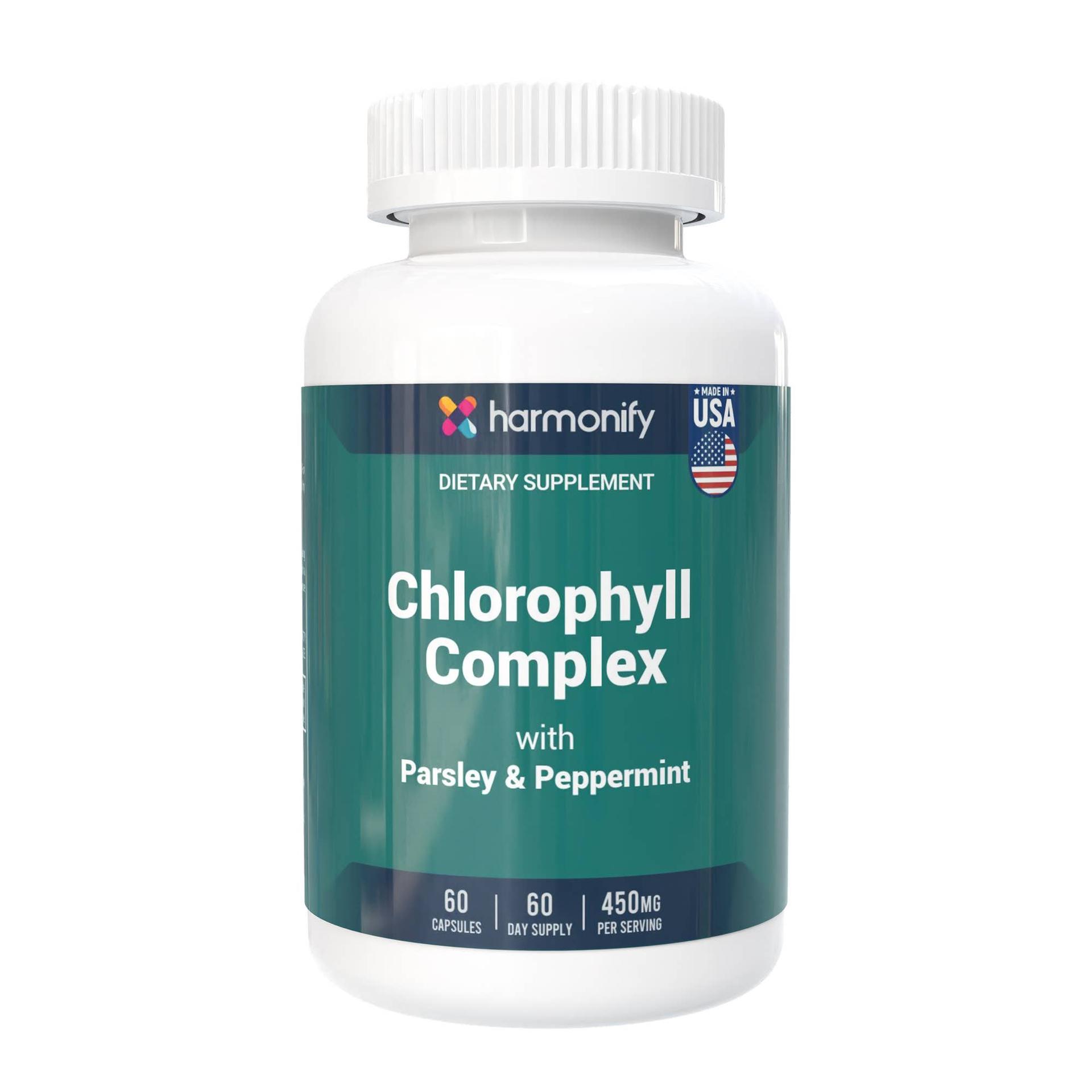HARMONIFY Chlorophyll Capsules 450mg with Vitamin C 120 Caps image