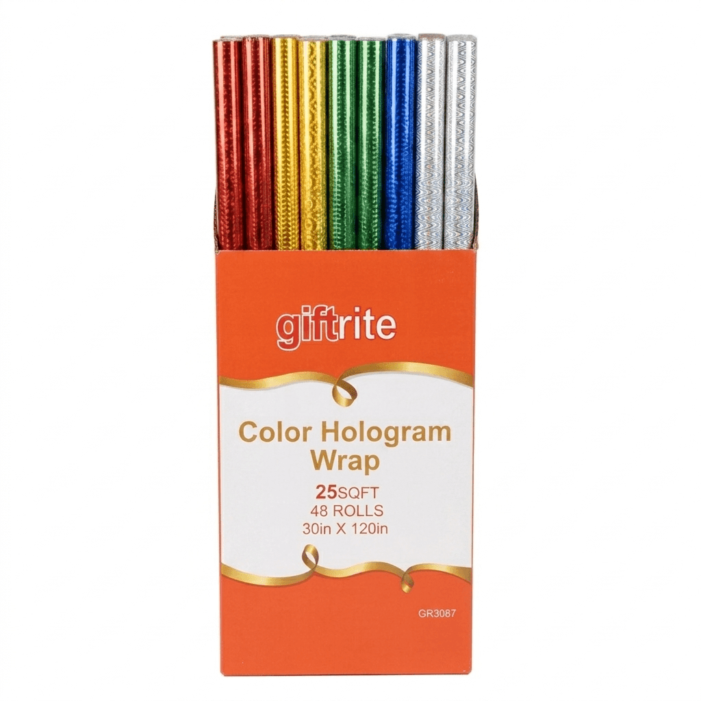 Giftrite Metallic Holographic Gift Wrap 30in x 120in, 25SF (48) image
