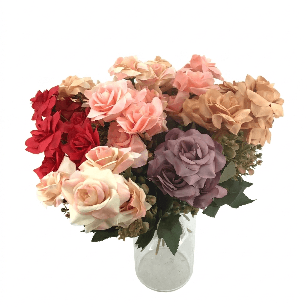 12 Inch Artificial Autumn Roses, Wholesale