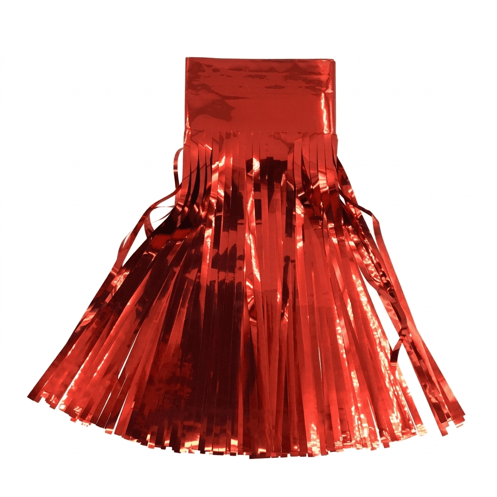 Metallic Red Tinsel Table Skirt Strip 13 Inch x 80 Inch, Wholesale image