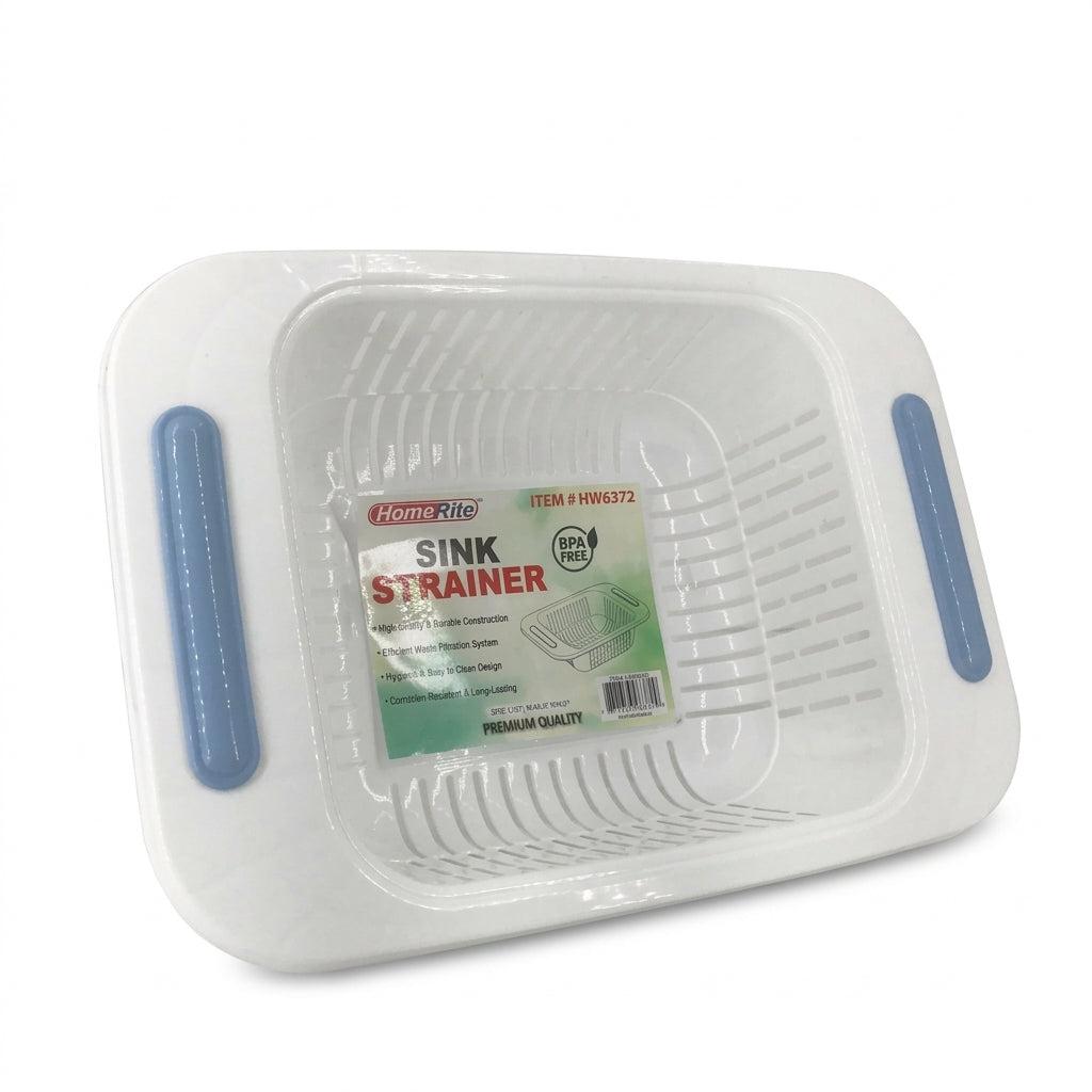 HomeRite Plastic Kitchen Sink Strainer & Colander Basket with Handles, 15 Inch x 10.5 Inch x 4.5 Inch, Wholesale image