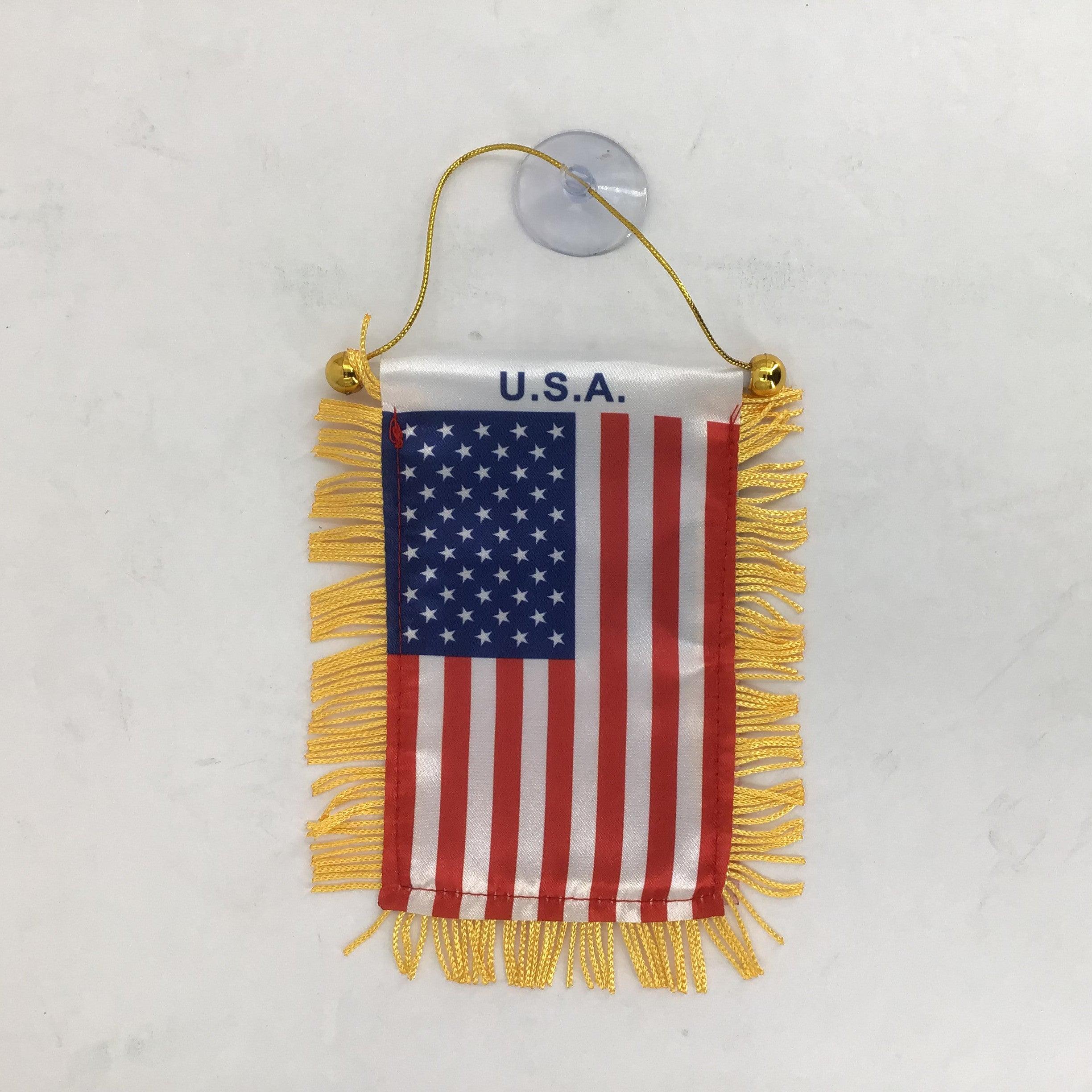 USA Car Mirror Flag 5.5in x 4.5in, Wholesale