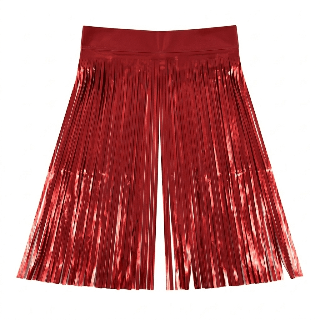Red Metallic Foil Fringe Curtain Backdrop, 40 Inch x 80 Inch, Wholesale