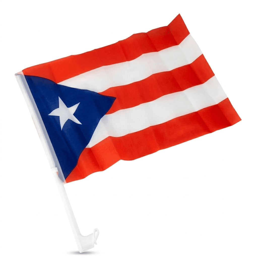 12 Inch x 18 Inch Puerto Rico Car Flag, Wholesale image