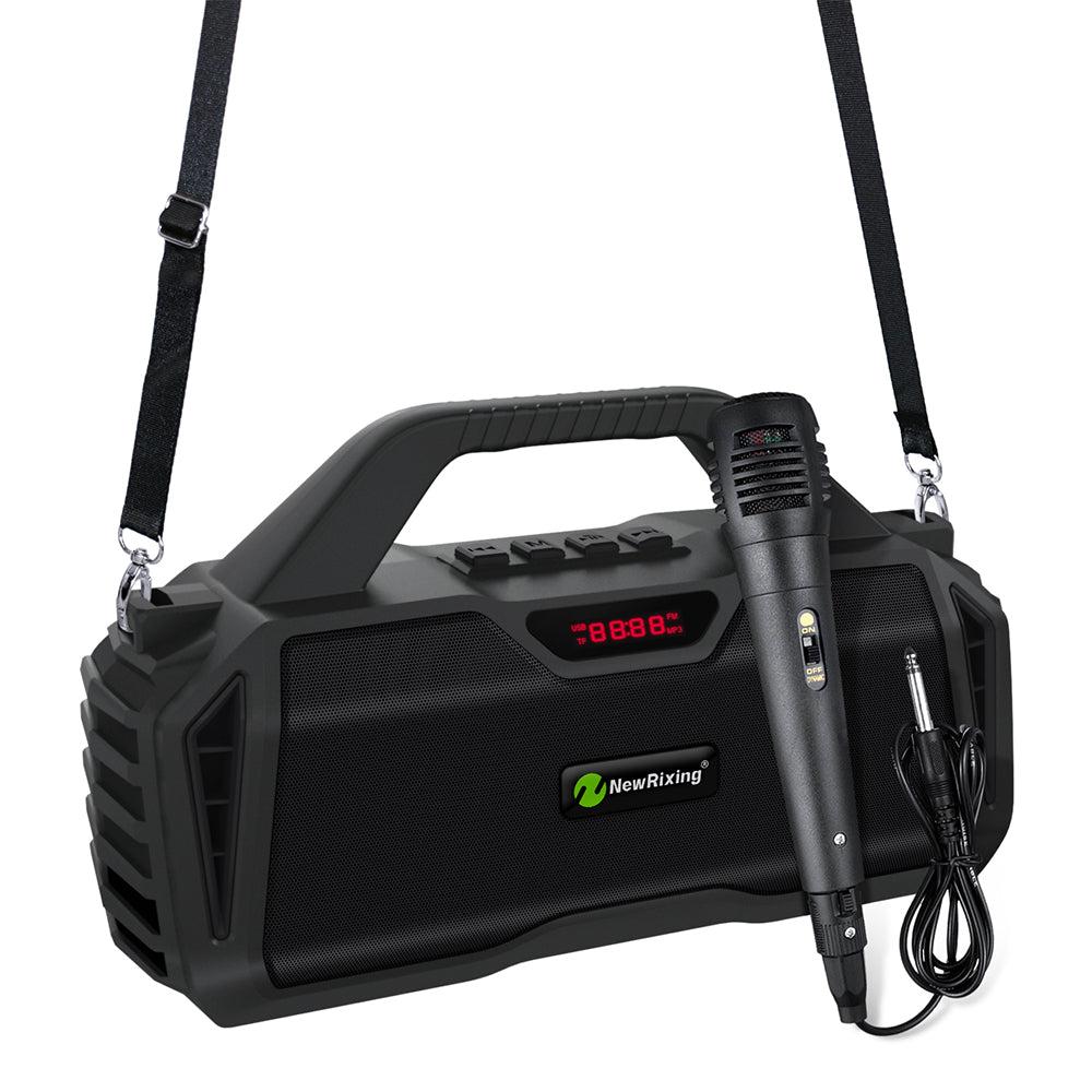Portable Outdoor Bluetooth Wireless Speakers, with Microphone Boombox, Support FM Radio TF Card USB AUX, 6011M image