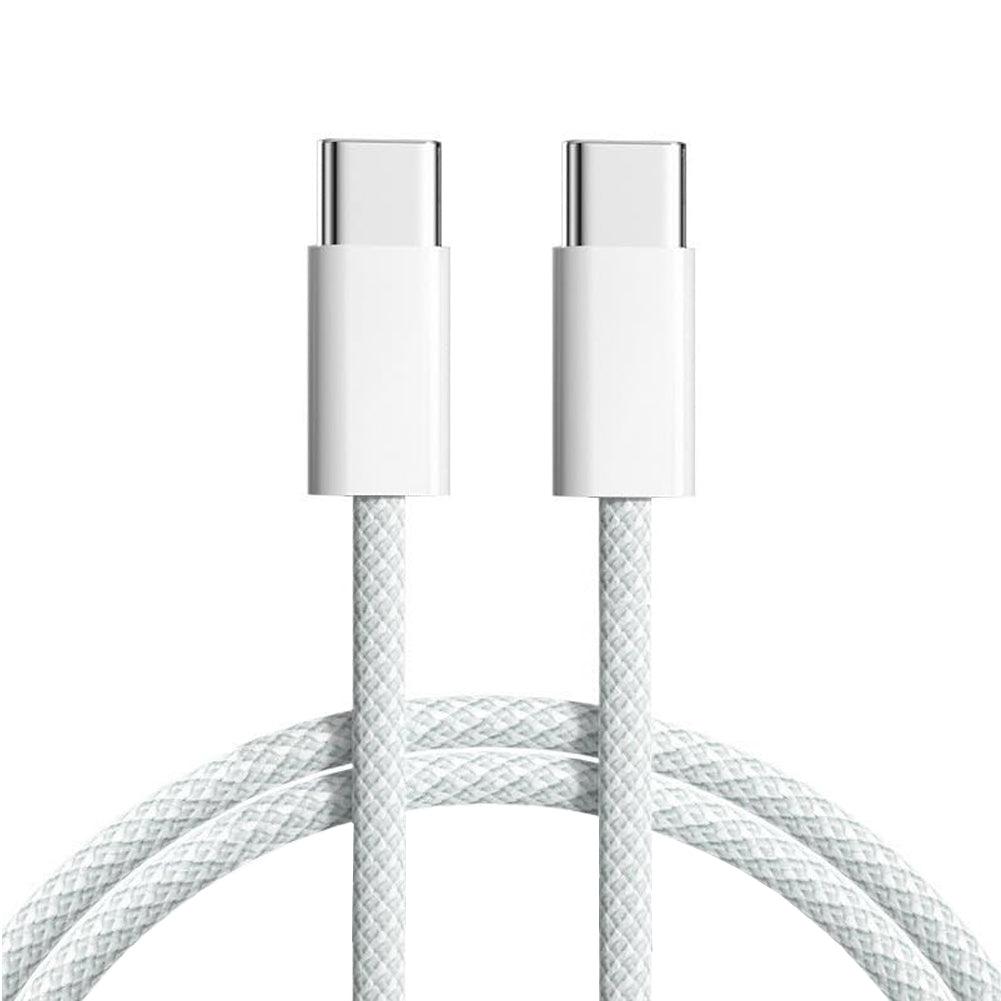 3.3ft / 1m USB-C to USB-C Fast Charger Cable Type C Data Sync Cotton Braided Cord A Grade image