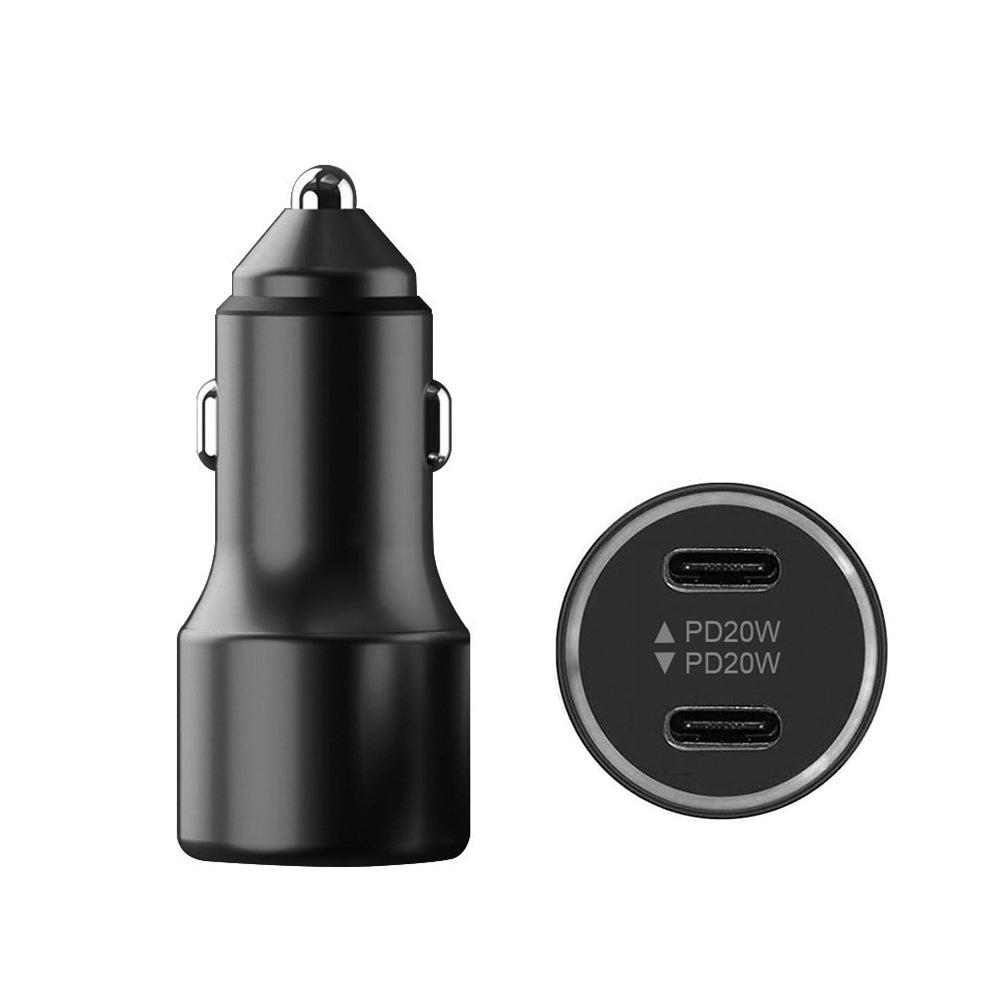 Car Charger Automobile Cigarette Adaptor, Dual USB-C Type C Port PD 20W Fast Charging image