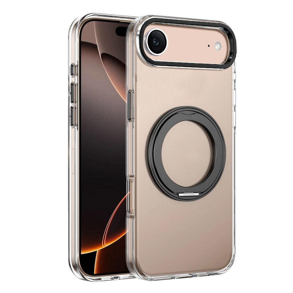 For iPhone 17 Air Case Clear Case With Rotating Ring Stand Hard Cover HDL150 image