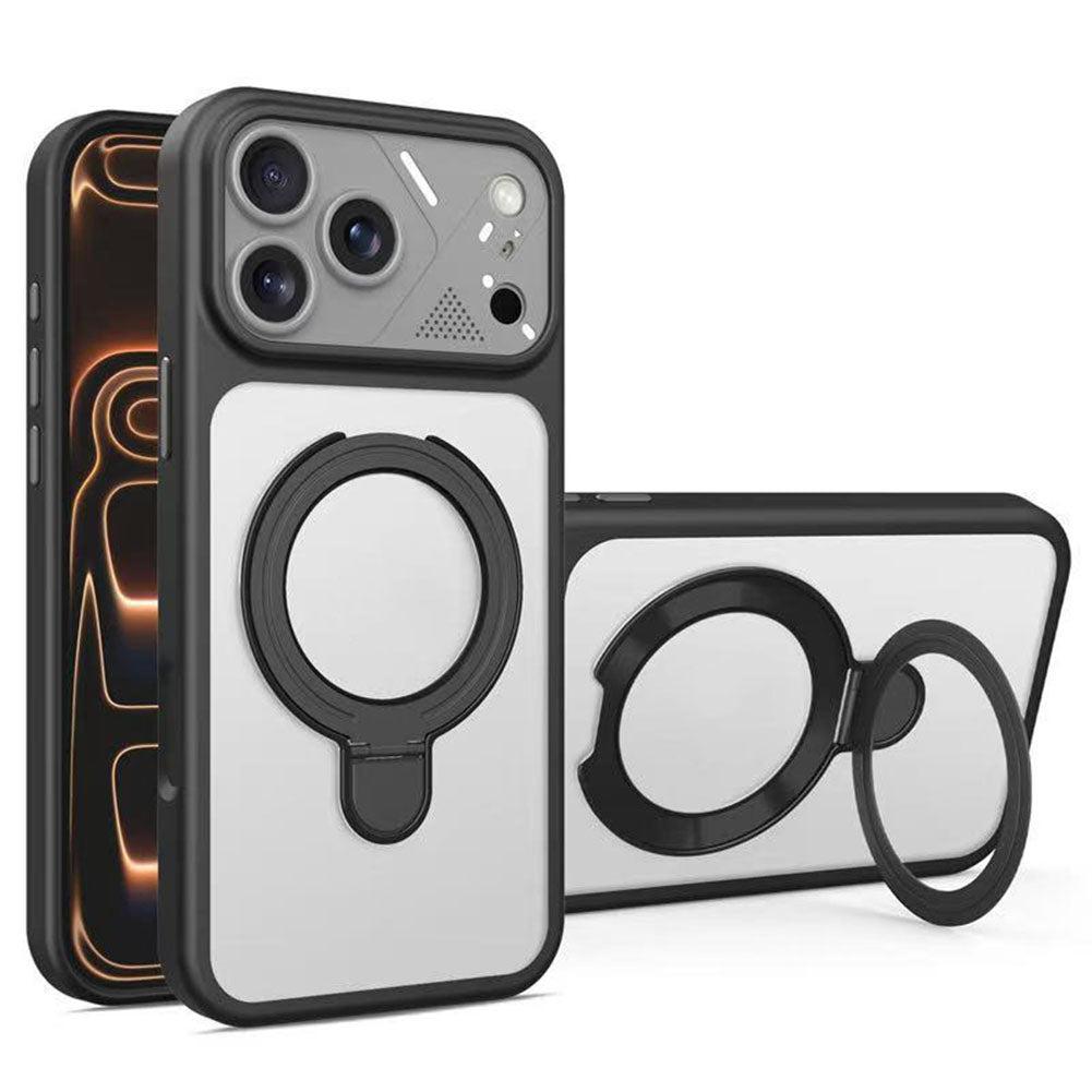 For iPhone 18 Pro Max Magnetic Case with Folding Stand Matte Translucent Back Cover HDL158 image