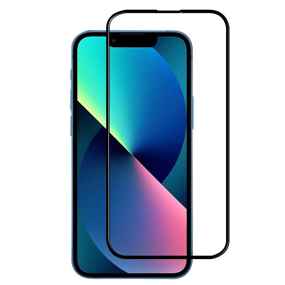 For iPhone 13 (6.1 inch) Clear 10D Full Coverage Tempered Glass Screen Protector Black Frame image