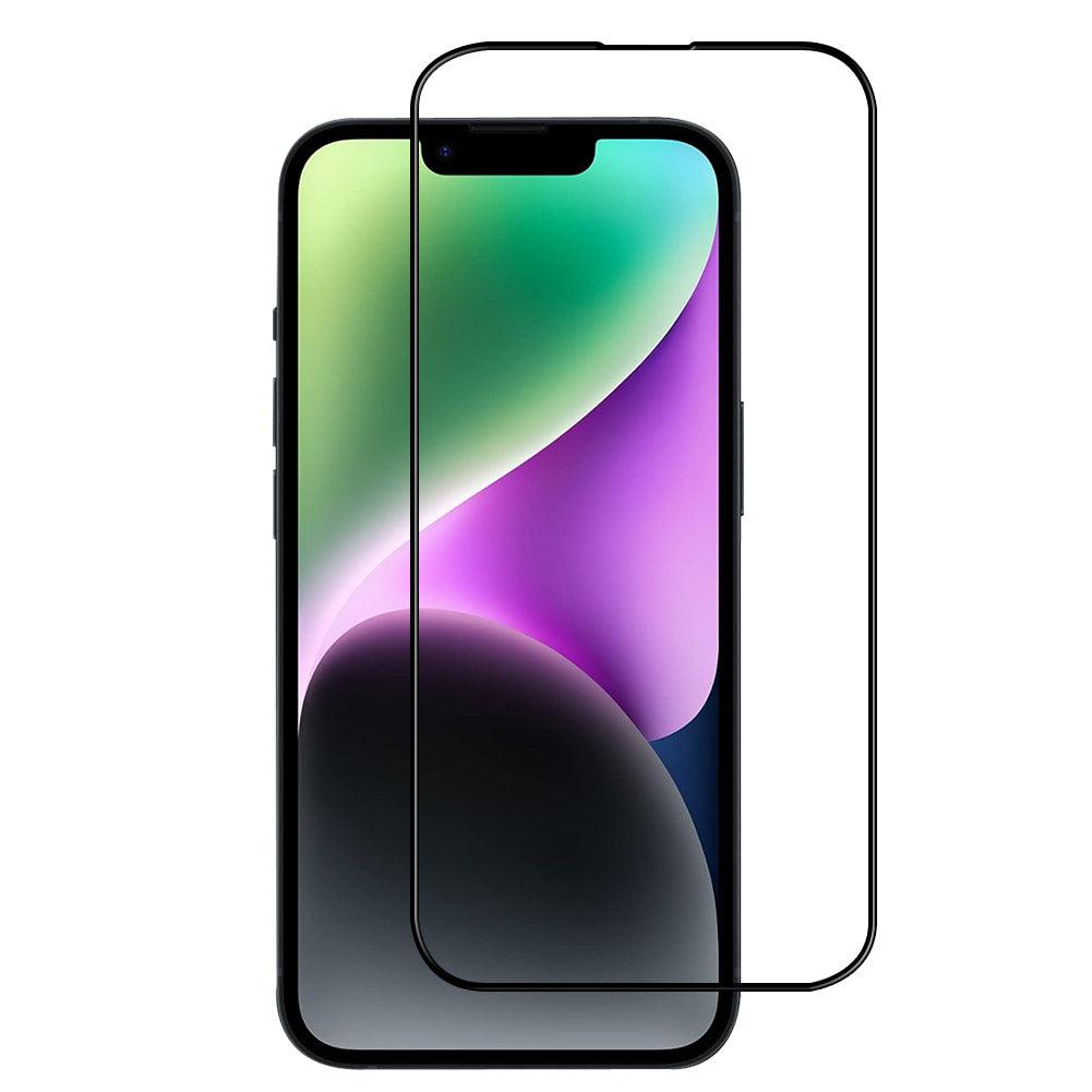 For iPhone 14 Plus (6.7 inch) Clear 10D Full Coverage Tempered Glass Screen Protector Black Frame image