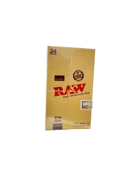 RAW Natural Unrefined Rolling Papers 24 Per Box 1 1/4 Size image