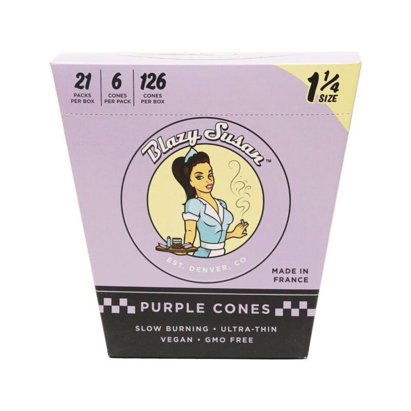 Blazy Susan Purple 1-1/4 Pre Rolled Cones | Full Box