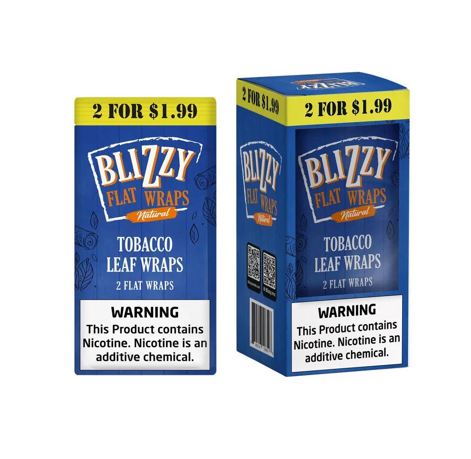 Blizzy Flat Tobacco Leaf Wraps |20 Pouches x 2 Wraps image