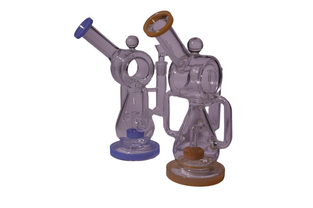 Donut Hole Recycler with Ball on Top | Unique Glass Water Pipe | Wholesale Distributor image