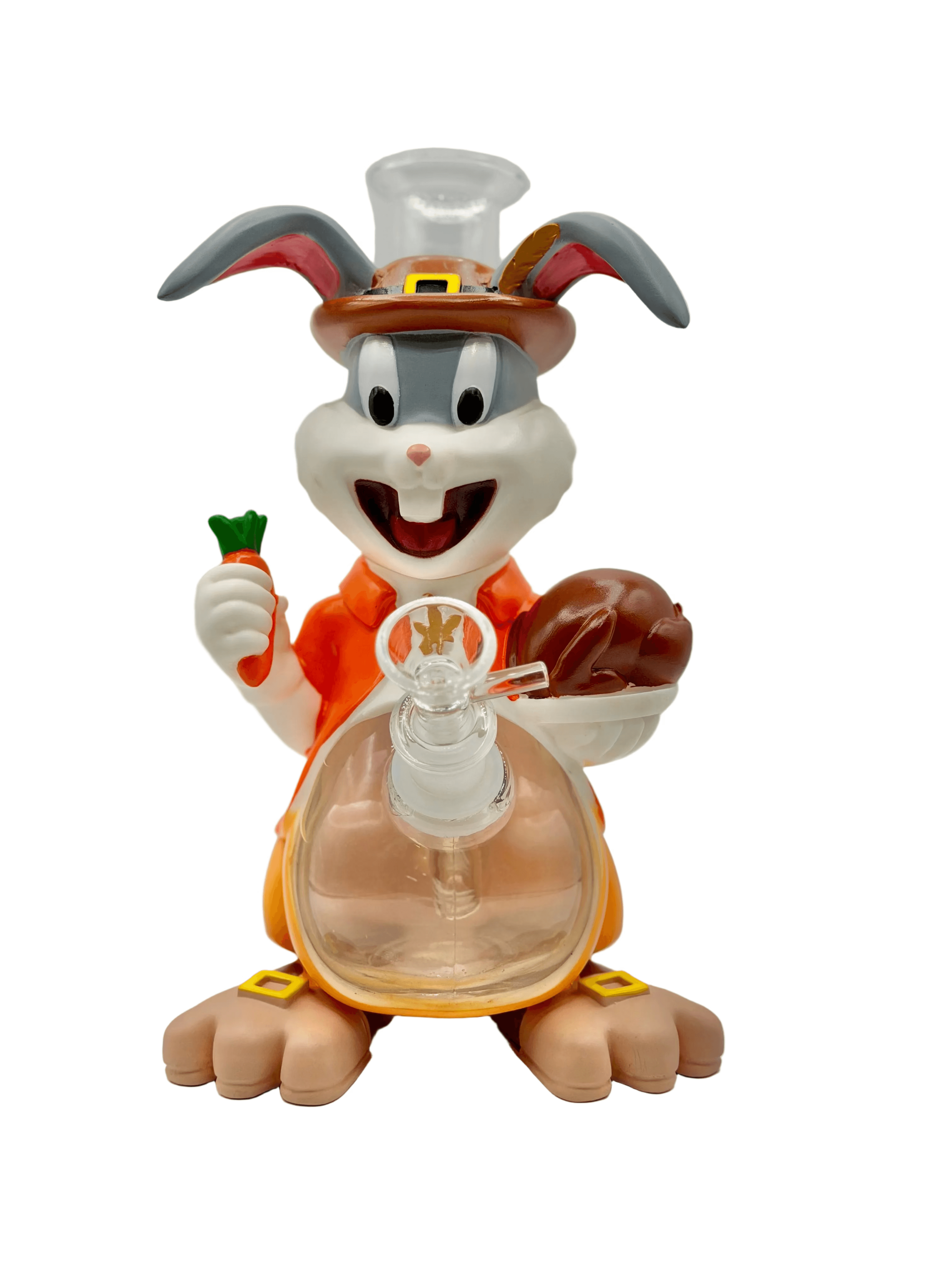Cute Bunny Silicone Water Pipe with Carrot | Durable Bong with Downstem & Bowl image