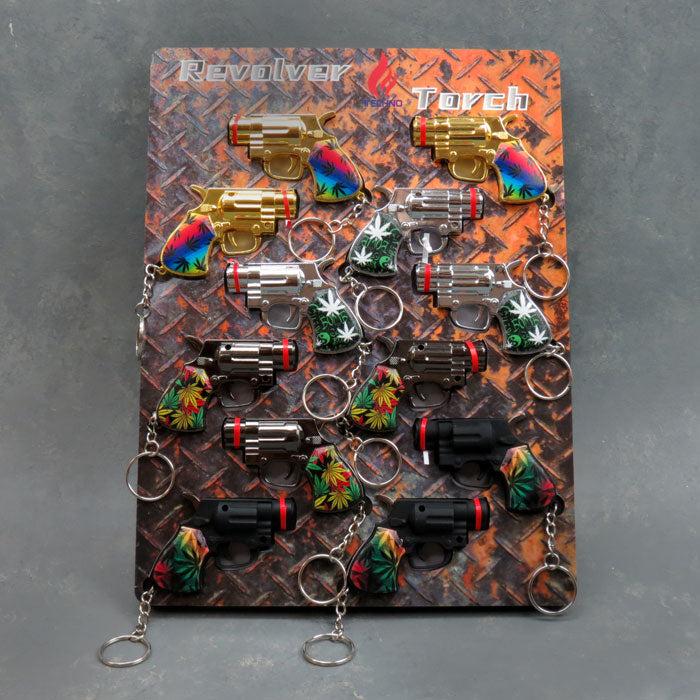 TECHNO - Revolver Style Key Chain Torch Lighters | 12 Units / Display | Display image
