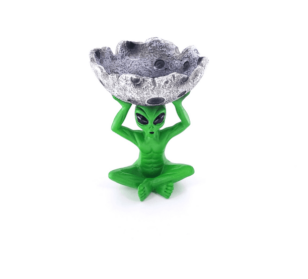 Alien Holding Moon Ceramic Ashtray | Assorted 2 Colors image