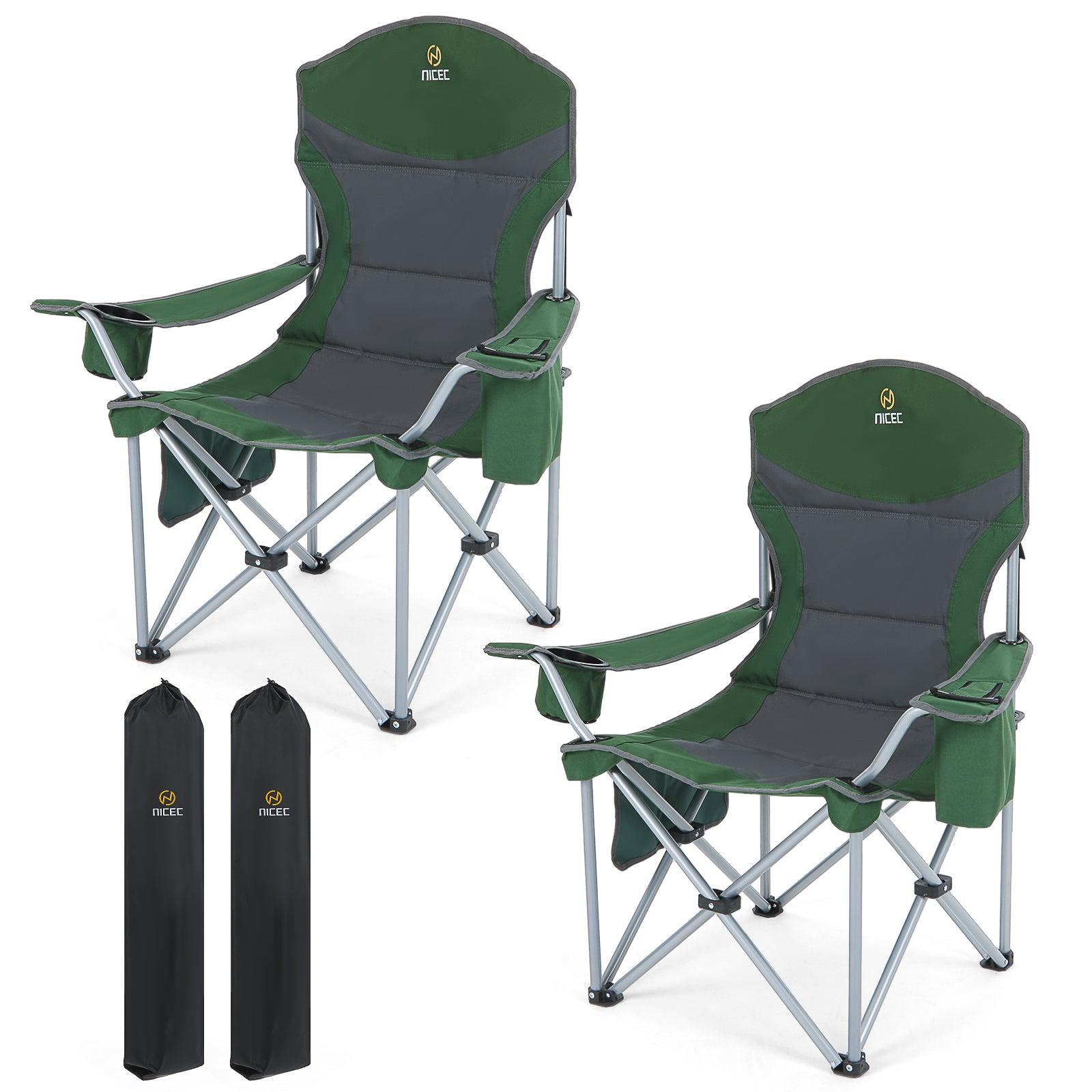Nice C Portable Camping Chair with Armrest, Cooler Bag, Cup Holder & Side Pocket - 2 pack image