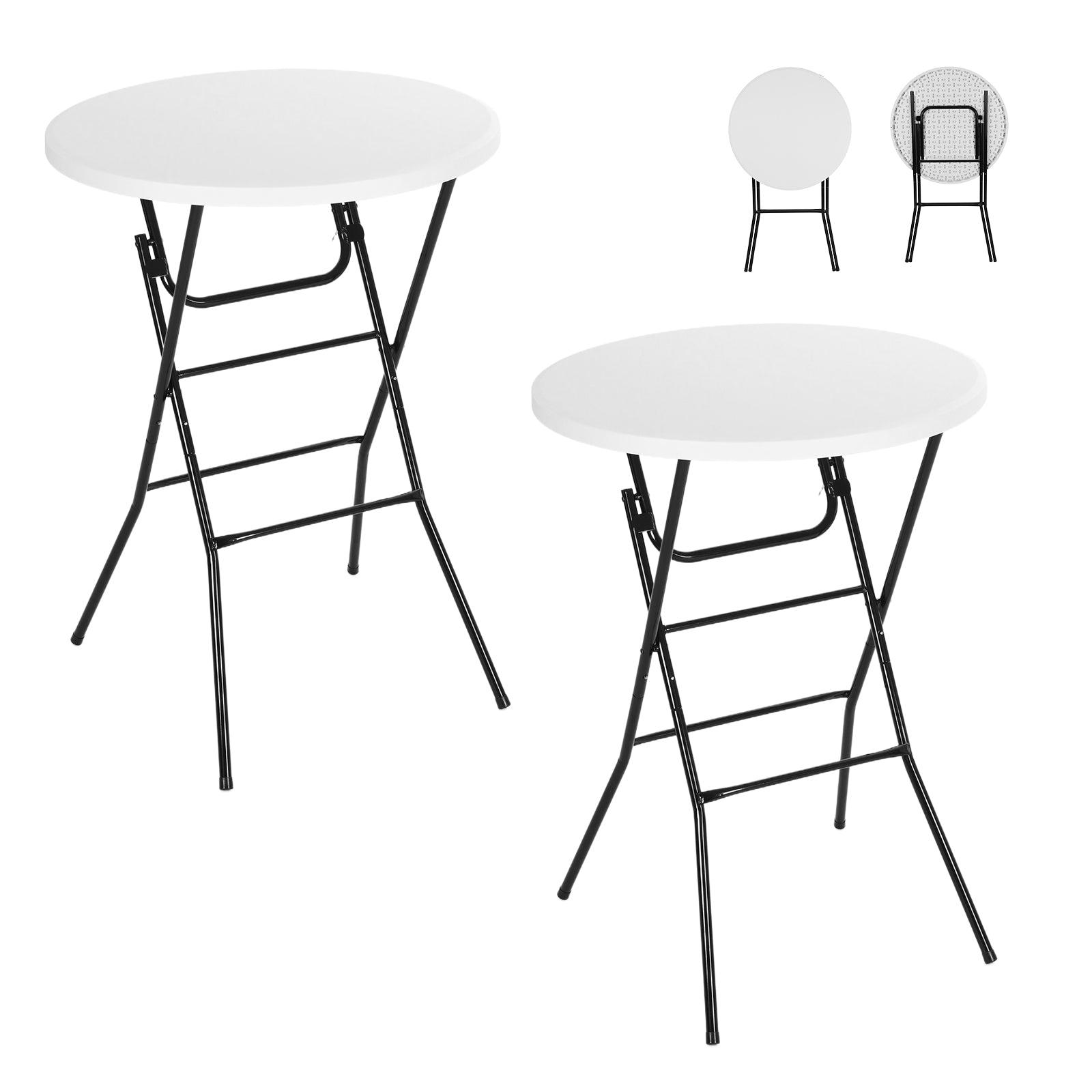 Nice C 31.5" Plastic Folding Table - Waterproof Party & Camping Table - 2 Pack / White