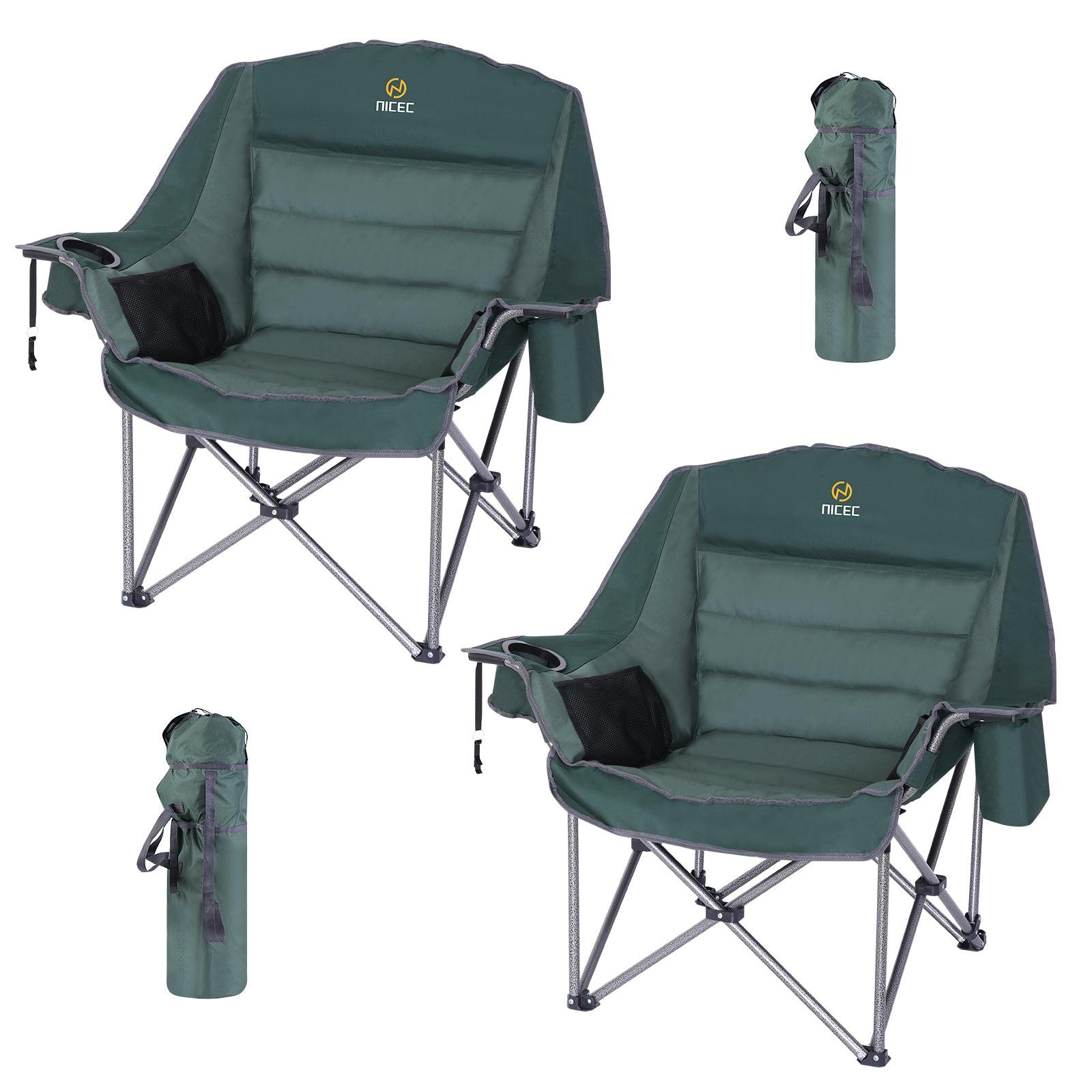 Nice C Extra-Large Camping Chair - Comfortable Outdoor Chair with Cup Holder & Cooler - 2 Pack image