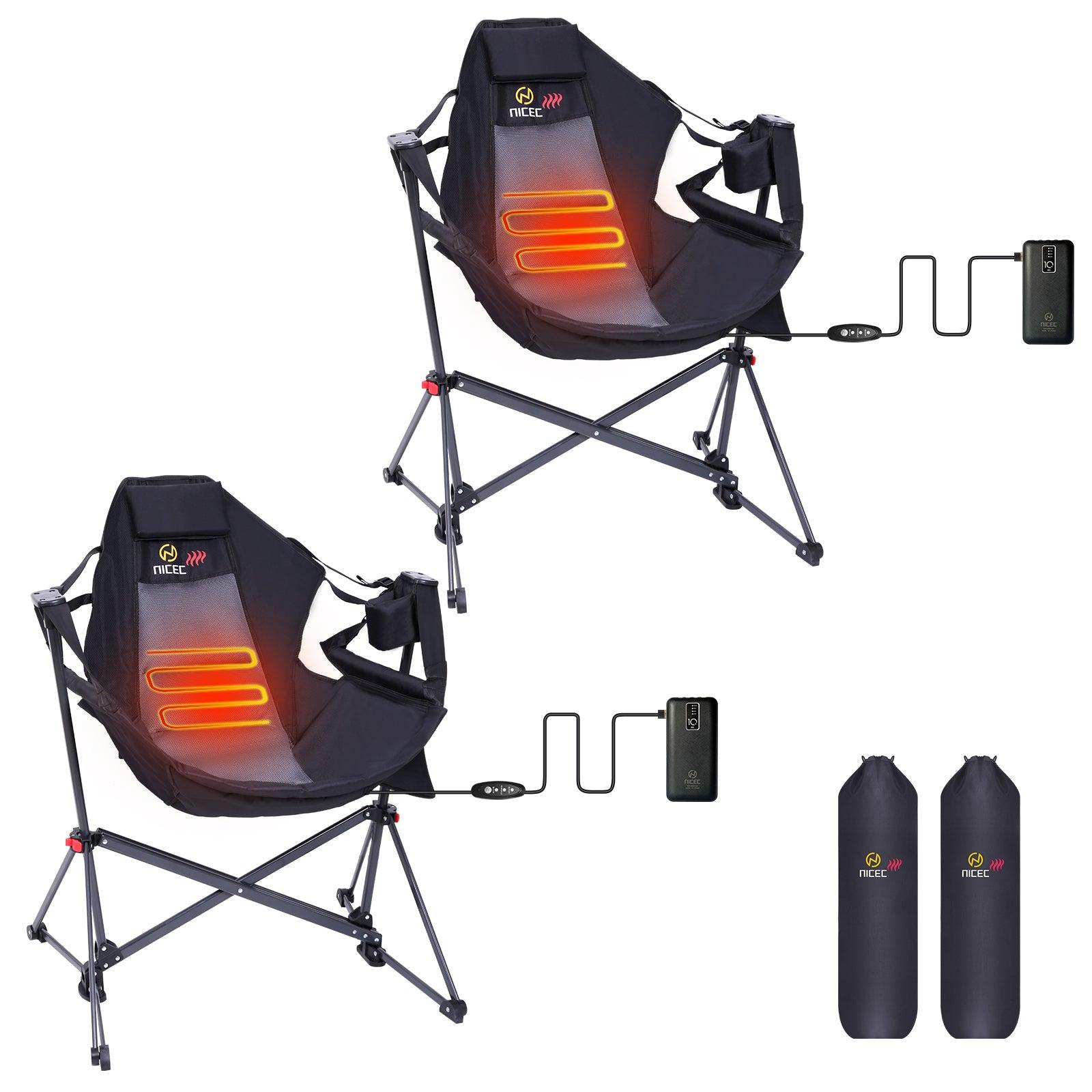 Nice C Heated Hammock Rocker Chair with Cup Holder, Side Pocket & Battery - 2 pack