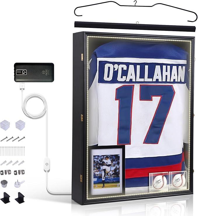 Nice C Large Deep Jersey Display Case for Football, Baseball & T-Shirts - led image
