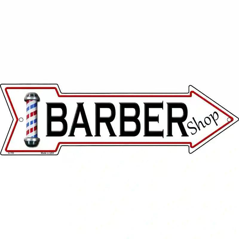 Barber Shop Novelty Metal Arrow Sign image