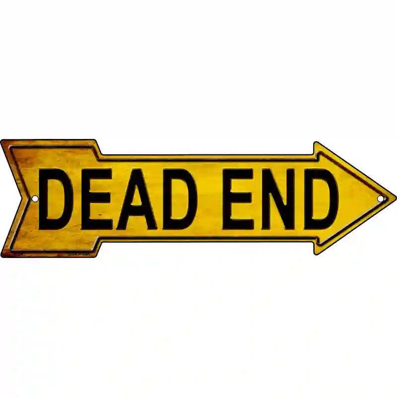 Dead End Novelty Metal Arrow Sign image