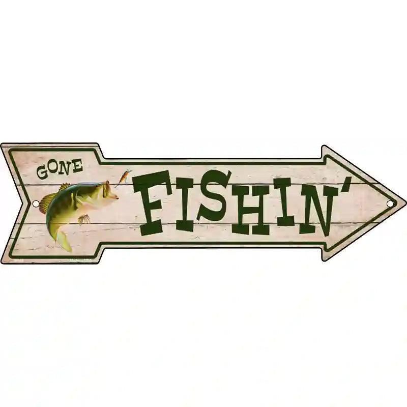 Fishin Novelty Metal Arrow Sign image