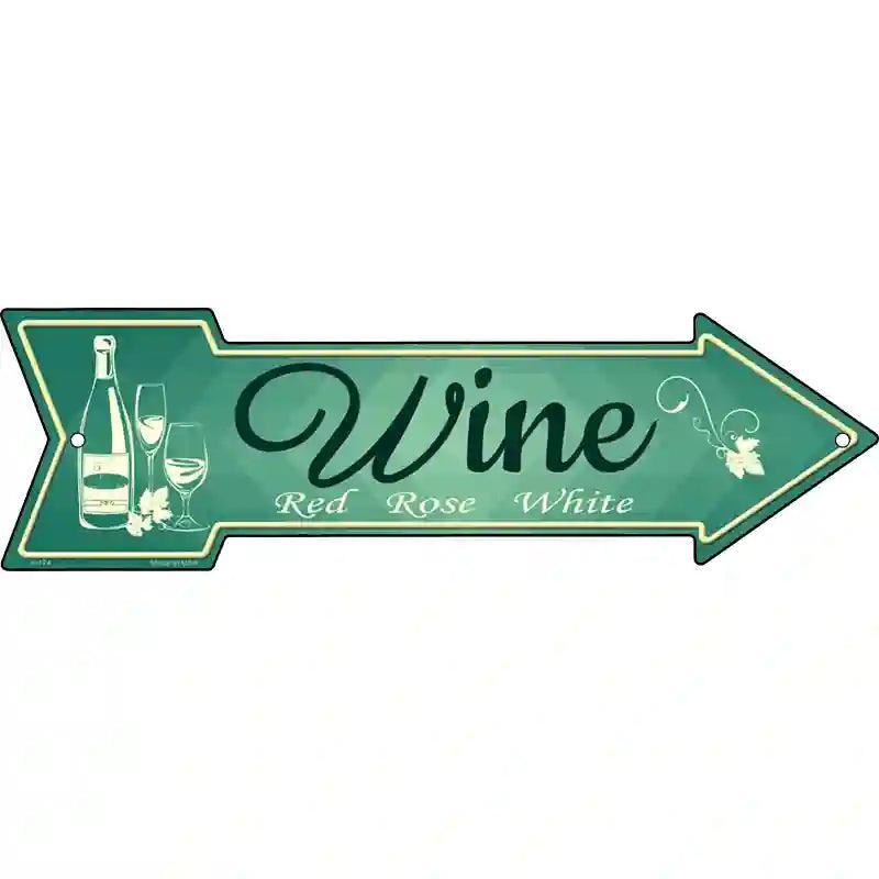 Wine Novelty Metal Arrow Sign image