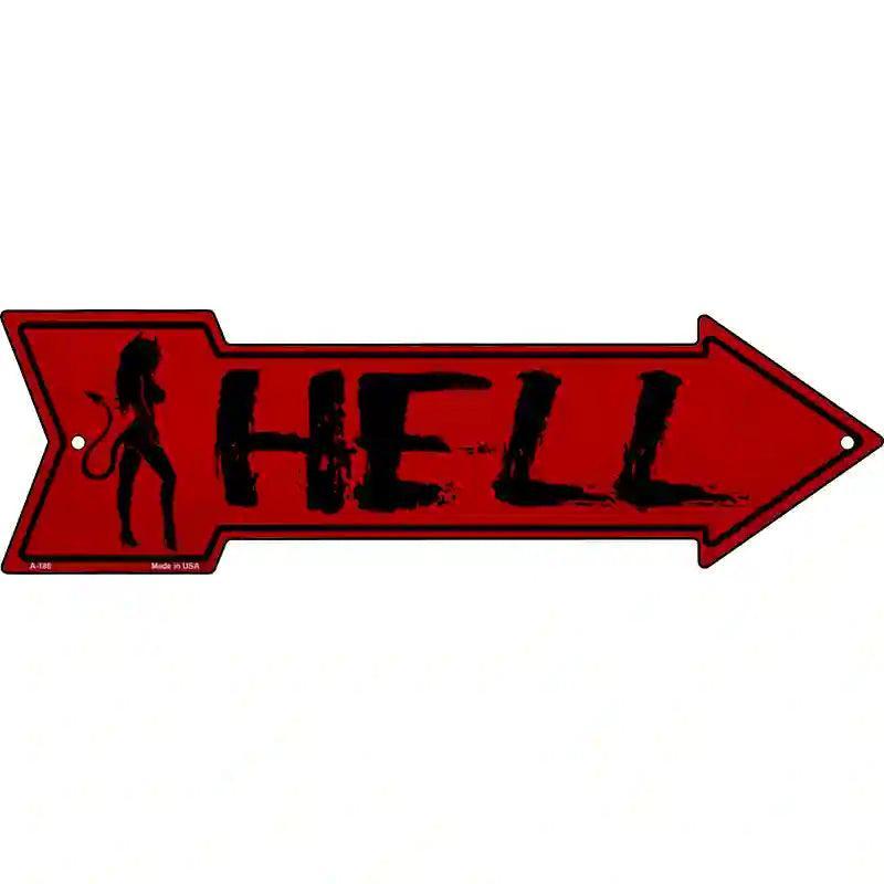 Hell Novelty Metal Arrow Sign image