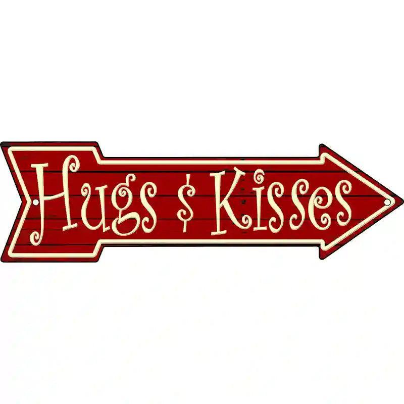 Hugs and Kisses Novelty Metal Arrow Sign image