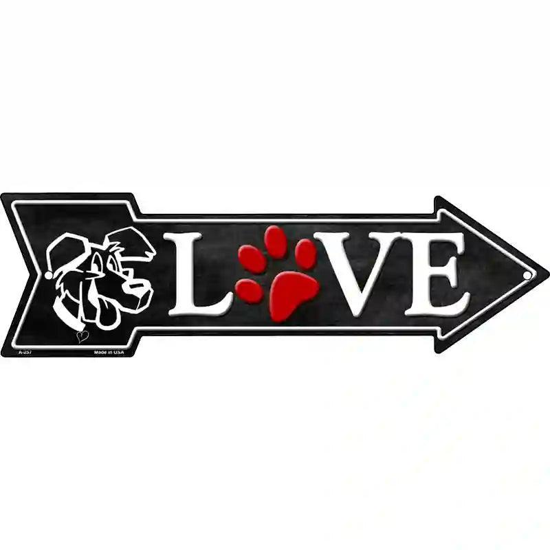 Love Dogs Novelty Metal Arrow Sign image