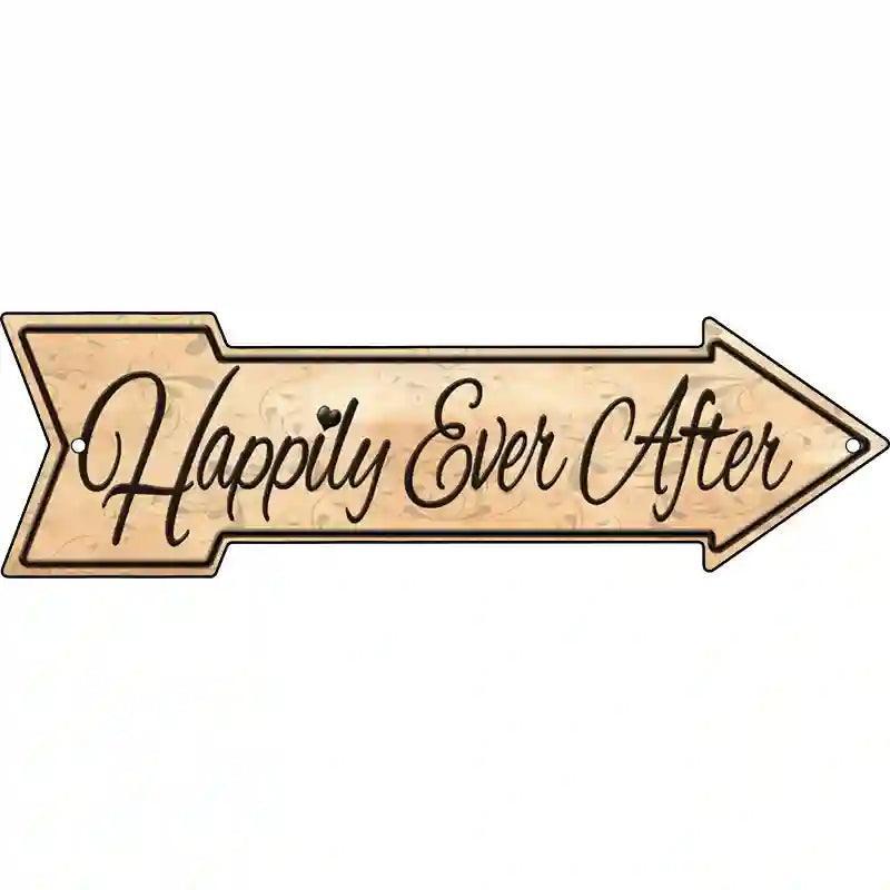 Happily Ever After Novelty Metal Arrow Sign image