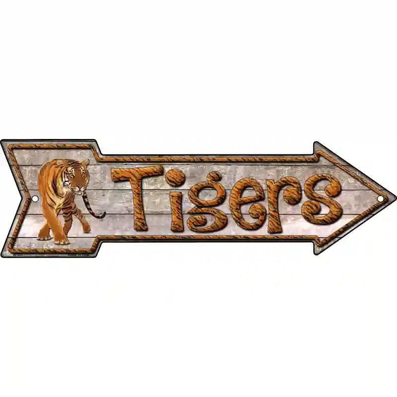 Tigers Novelty Metal Arrow Sign image