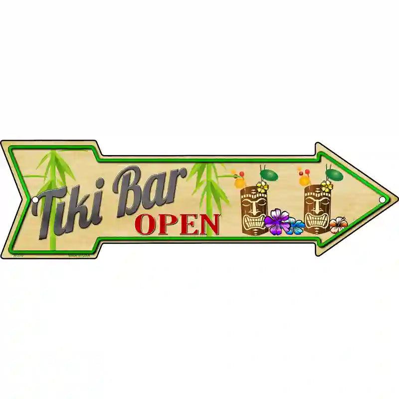 Tiki Bar Open Metal Novelty Arrow Sign image