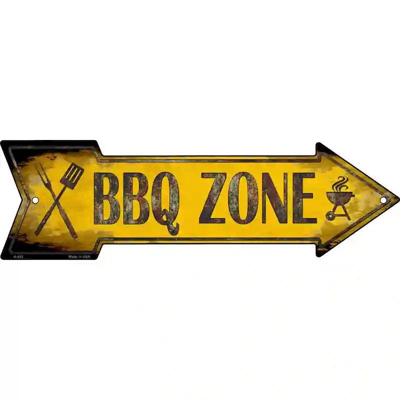 BBQ Zone Novelty Metal Arrow Sign image